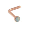 Wholesale Jewelry Stainless Steel Opal Nose Ring Lshaped Sshaped Electroplated