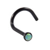 Wholesale Jewelry Stainless Steel Opal Nose Ring Lshaped Sshaped Electroplated