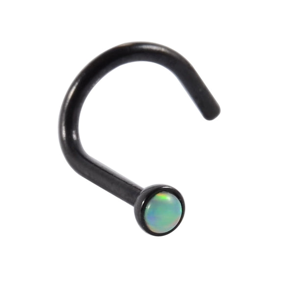 Wholesale Jewelry Stainless Steel Opal Nose Ring Lshaped Sshaped Electroplated