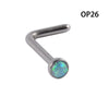 Wholesale Jewelry Stainless Steel Opal Nose Ring Lshaped Sshaped Electroplated