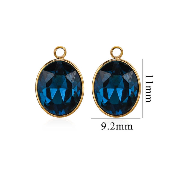 Wholesale Jewelry Stainless Steel Oval Round Fivepointed Star Dropshaped Love Crystal Glass Pendant Earrings Necklace Handmade Electroplating