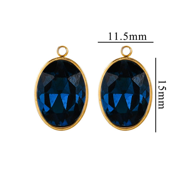 Wholesale Jewelry Stainless Steel Oval Round Fivepointed Star Dropshaped Love Crystal Glass Pendant Earrings Necklace Handmade Electroplating