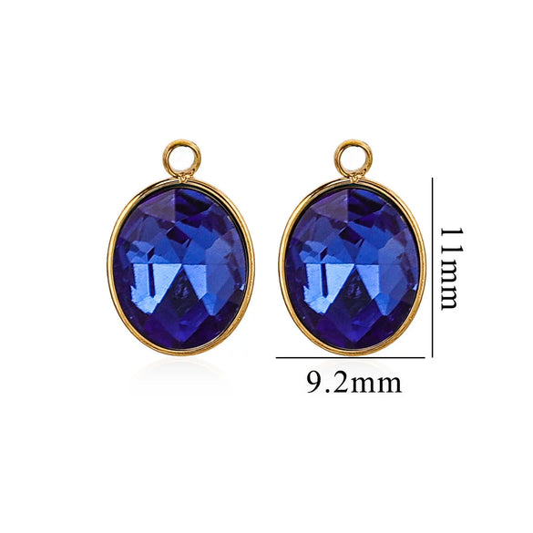 Wholesale Jewelry Stainless Steel Oval Round Fivepointed Star Dropshaped Love Crystal Glass Pendant Earrings Necklace Handmade Electroplating