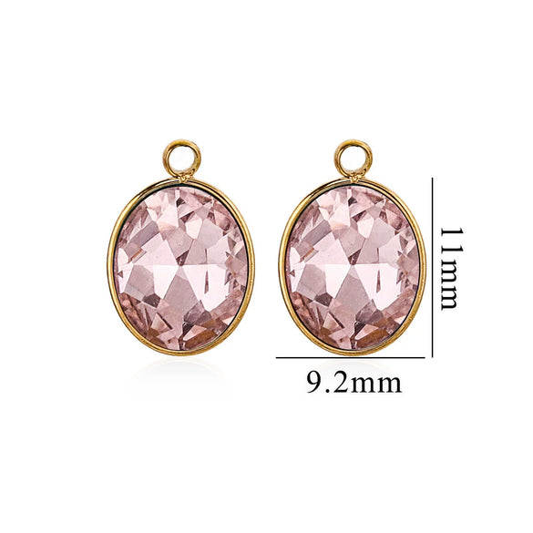 Wholesale Jewelry Stainless Steel Oval Round Fivepointed Star Dropshaped Love Crystal Glass Pendant Earrings Necklace Handmade Electroplating