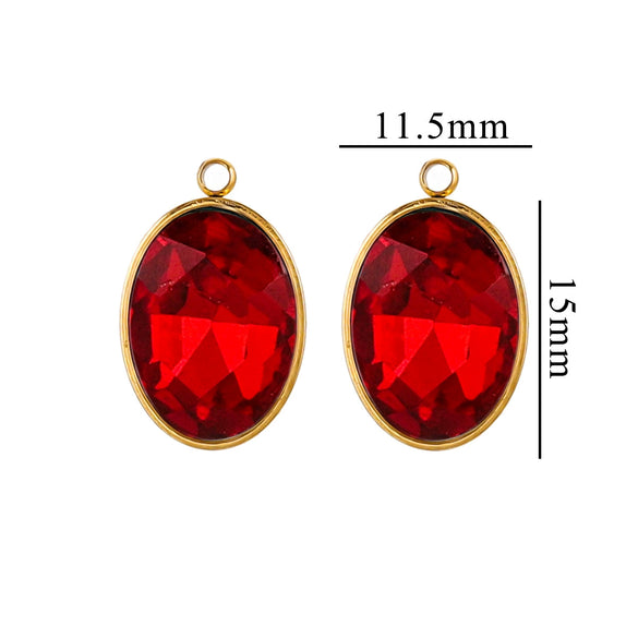 Wholesale Jewelry Stainless Steel Oval Round Fivepointed Star Dropshaped Love Crystal Glass Pendant Earrings Necklace Handmade Electroplating
