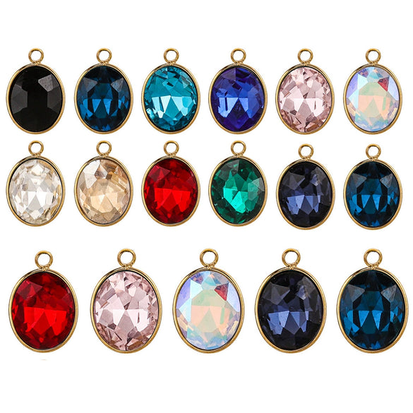 Wholesale Jewelry Stainless Steel Oval Round Fivepointed Star Dropshaped Love Crystal Glass Pendant Earrings Necklace Handmade Electroplating