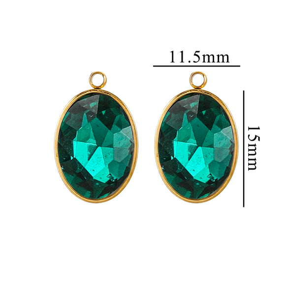 Wholesale Jewelry Stainless Steel Oval Round Fivepointed Star Dropshaped Love Crystal Glass Pendant Earrings Necklace Handmade Electroplating