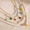 Wholesale Jewelry Stainless Steel Pearl Geometric Electroplating Minimalist Women's Necklace