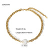 Wholesale Jewelry Stainless Steel Pearl Geometric Electroplating Minimalist Women's Necklace