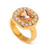 Wholesale Jewelry Stainless Steel Pearl Geometric Ring Electroplated