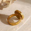 Wholesale Jewelry Stainless Steel Pearl Geometric Ring Electroplated