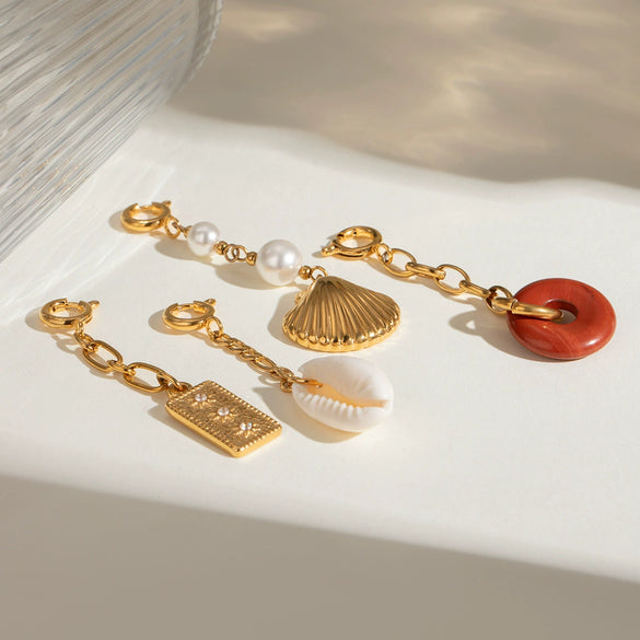 Wholesale Jewelry Stainless Steel Pearl Pendant Electroplating Geometric Women's Jewelry Accessories