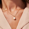 Wholesale Jewelry Stainless Steel Pearl Pendant Necklace 18K Gold Plated For Women