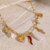 Wholesale Jewelry Stainless Steel Pearl Starfish Heart Animals Zodiac Pendant Necklace Electroplated For Women