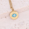 Wholesale Jewelry Stainless Steel Pendant Necklace With Drop Oil Eyes And Cross Moon Design Electroplated