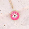 Wholesale Jewelry Stainless Steel Pendant Necklace With Drop Oil Eyes And Cross Moon Design Electroplated