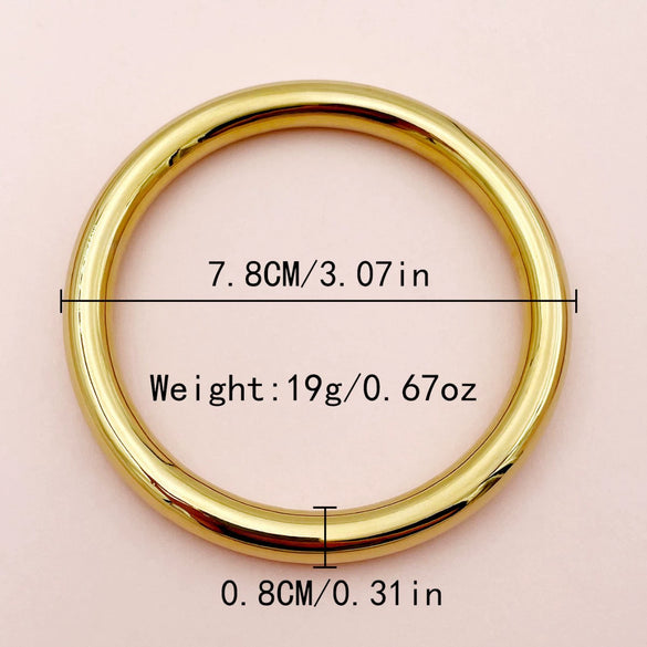 Wholesale Jewelry Stainless Steel Plain Ring Glossy Bracelet Electroplated Light Luxury Minimalist Style For Women