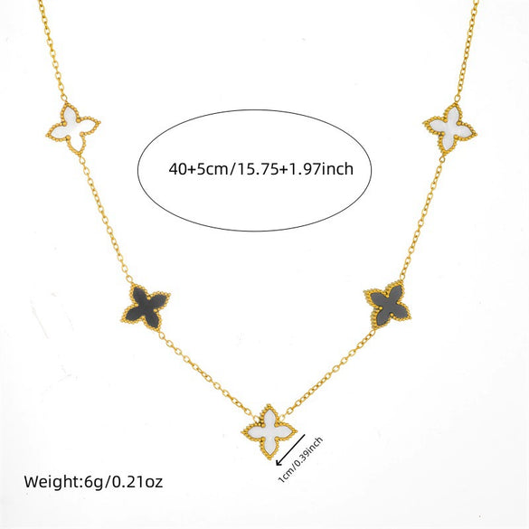 Wholesale Jewelry Stainless Steel Plants And Flowers Doublesided Necklace And Bracelet Electroplating