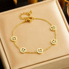 Wholesale Jewelry Stainless Steel Plants And Flowers Pattern Electroplating Round Hollow Necklace Earrings Bracelet Set For Women