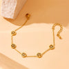 Wholesale Jewelry Stainless Steel Plants And Flowers Pattern Electroplating Round Hollow Necklace Earrings Bracelet Set For Women
