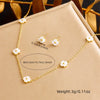 Wholesale Jewelry Stainless Steel Plants And Flowers Style Electroplating Bracelet Earrings Necklace Set