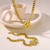 Wholesale Jewelry Stainless Steel Plants And Flowers Style Grinding Chain Electroplated Bracelet Necklace For Women