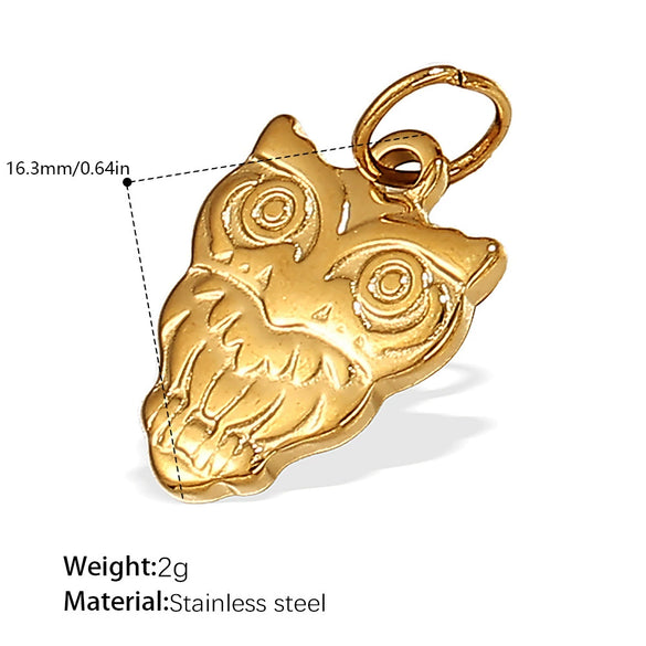 Wholesale Jewelry 316L Stainless Steel Plated 18K Gold Dragonfly Bear Pendant Necklace For Women