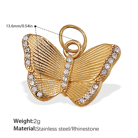 Wholesale Jewelry 316L Stainless Steel Plated 18K Gold Dragonfly Bear Pendant Necklace For Women