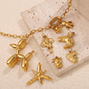 Wholesale Jewelry 316L Stainless Steel Plated 18K Gold Dragonfly Bear Pendant Necklace For Women