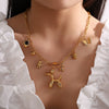 Wholesale Jewelry 316L Stainless Steel Plated 18K Gold Dragonfly Bear Pendant Necklace For Women