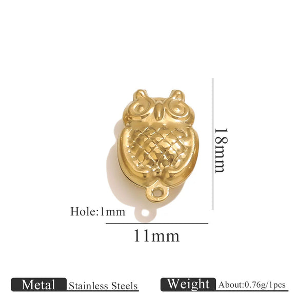 Wholesale Jewelry Stainless Steel Pvd Gold Plated Hollow Ocean Shell Pendant Conch Turtle Animal Shape Bracelet Accessories Charm