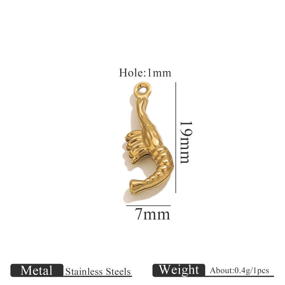 Wholesale Jewelry Stainless Steel Pvd Gold Plated Hollow Ocean Shell Pendant Conch Turtle Animal Shape Bracelet Accessories Charm