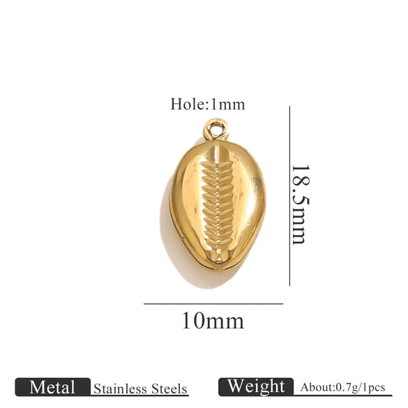 Wholesale Jewelry Stainless Steel Pvd Gold Plated Hollow Ocean Shell Pendant Conch Turtle Animal Shape Bracelet Accessories Charm