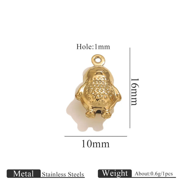 Wholesale Jewelry Stainless Steel Pvd Gold Plated Hollow Ocean Shell Pendant Conch Turtle Animal Shape Bracelet Accessories Charm