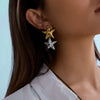 Wholesale Jewelry Stainless Steel Retro Geometric Fivepointed Star Hammer Pattern Earrings For Women