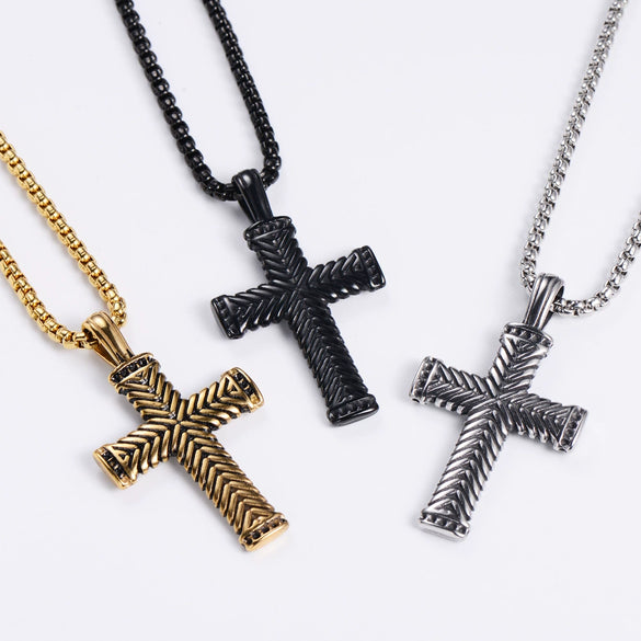 Wholesale Jewelry Stainless Steel Retro Style Doll Pattern Electroplated Unisex Necklace