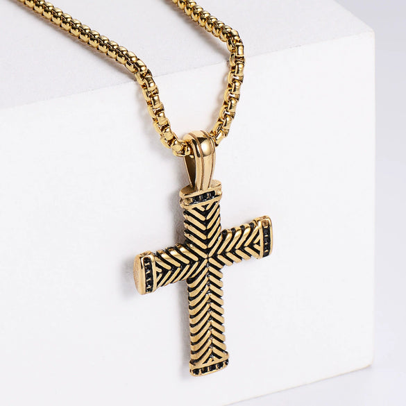 Wholesale Jewelry Stainless Steel Retro Style Doll Pattern Electroplated Unisex Necklace