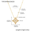 Wholesale Jewelry 316L Stainless Steel Rhombus Flower Electroplated Necklace Bracelet Ring Set For Women