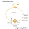 Wholesale Jewelry 316L Stainless Steel Rhombus Flower Electroplated Necklace Bracelet Ring Set For Women