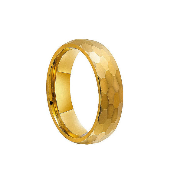 Wholesale Jewelry Stainless Steel Ring Geometric Beating Pattern Electroplated