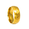Wholesale Jewelry Stainless Steel Ring Geometric Pattern Hammer Style Vacuum Electroplated
