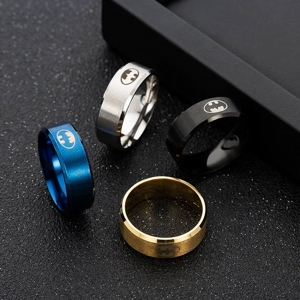 Wholesale Jewelry Stainless Steel Ring With Geometric Pattern Laser Marking And Electroplating For Men And Women
