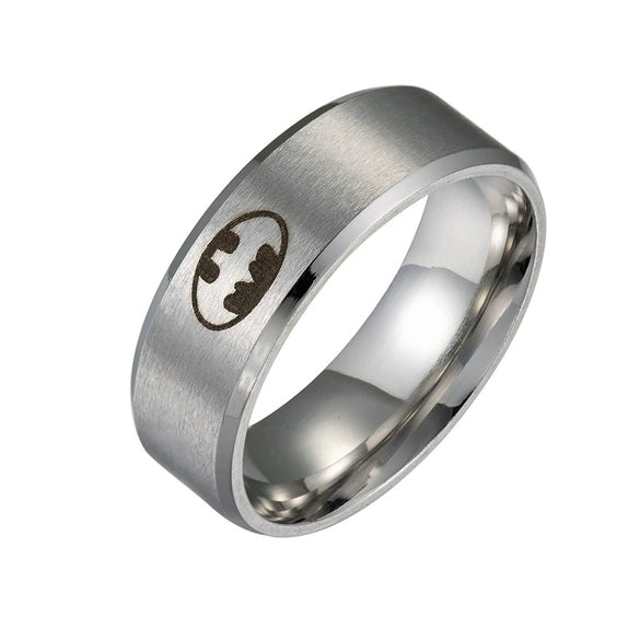 Wholesale Jewelry Stainless Steel Ring With Geometric Pattern Laser Marking And Electroplating For Men And Women