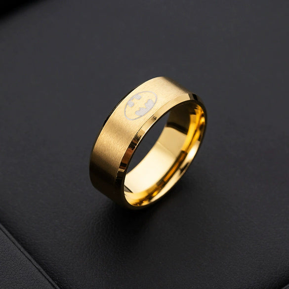 Wholesale Jewelry Stainless Steel Ring With Geometric Pattern Laser Marking And Electroplating For Men And Women