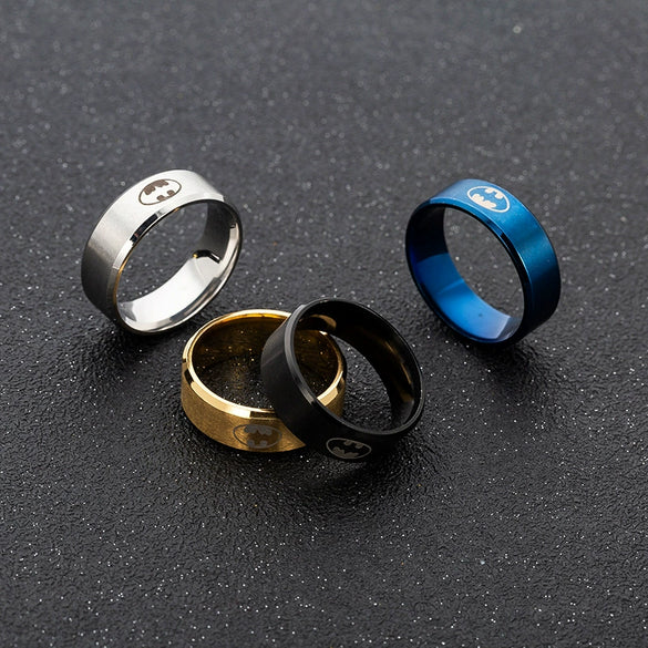 Wholesale Jewelry Stainless Steel Ring With Geometric Pattern Laser Marking And Electroplating For Men And Women