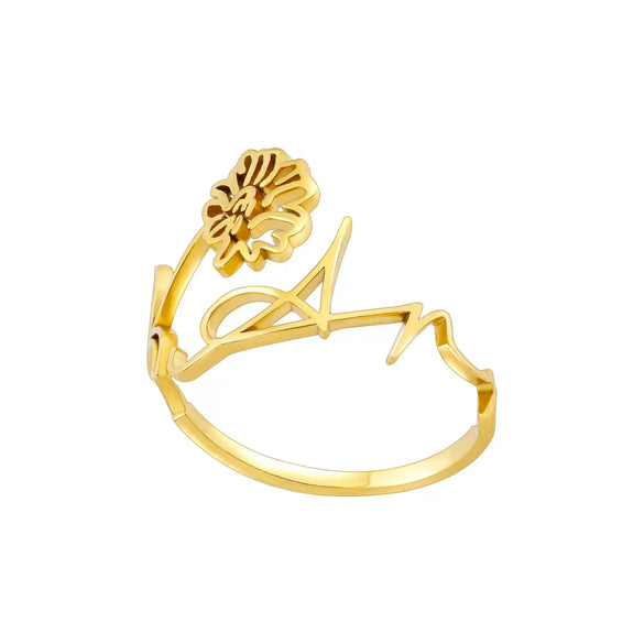 Wholesale Jewelry Stainless Steel Ring With Letters Numbers Text Electroplated