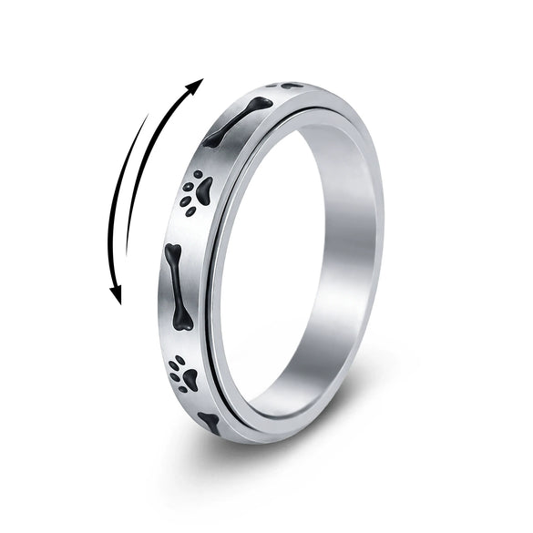 Wholesale Jewelry Stainless Steel Rotatable Stress Relief Ring Animal Zodiac Style Seiko