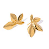 Wholesale Jewelry Stainless Steel Rotating Gold Blade Earrings Geometric Pattern Electroplated For Women