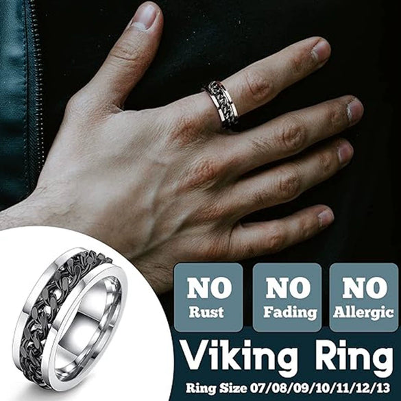 Wholesale Jewelry Stainless Steel Rotating Suit Ring With Geometric Pattern And Polishing Treatment