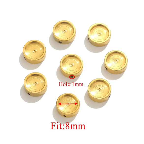 Wholesale Jewelry Stainless Steel Round Enamel Beaded Geometric Totem Electroplated Necklace